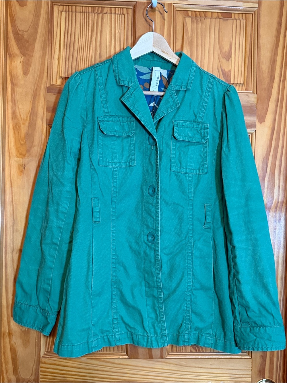Fossil Women’s Green Casual Button-Front Jacket